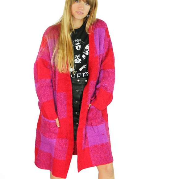 Pink and purple sweater coat - Picture 1 of 3